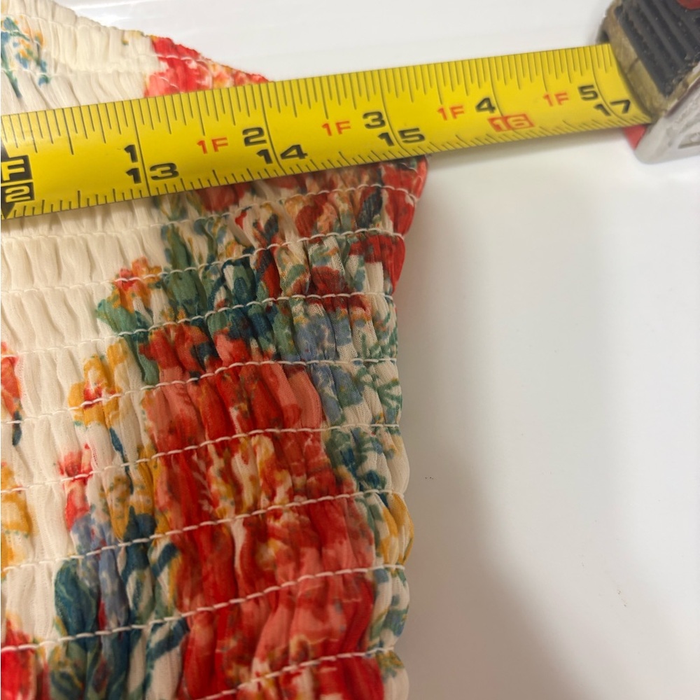 Maurices floral print smocked ruffle tank midi maxi dress. - Picture 8 of 11